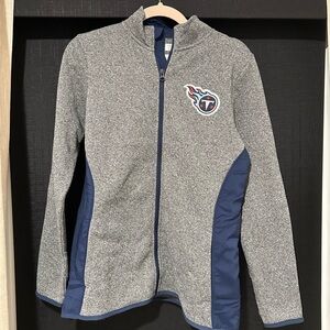 Titans - Team Apparel Gray and Navy Varsity Jacket with Tennessee Patch